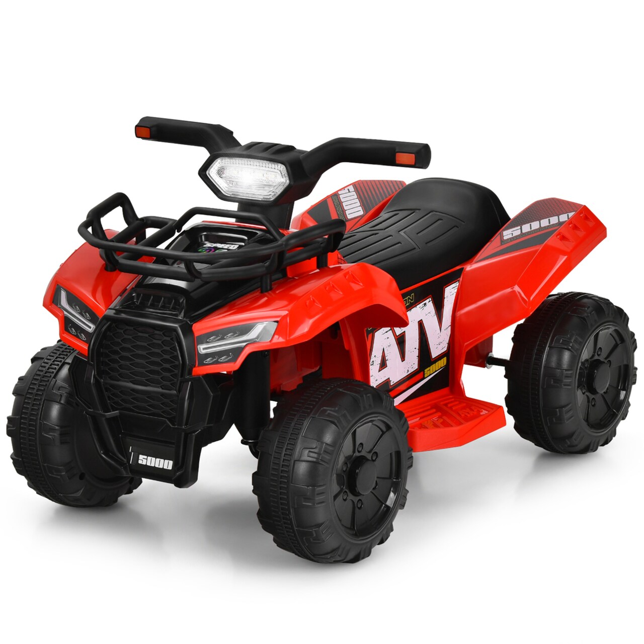 6V 4 Wheels Atv Quad Ride On Car Kids Ride-On Toy W/ Music Horn Led Light